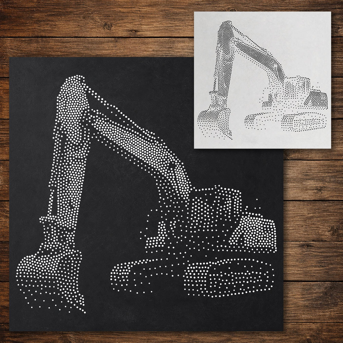 Excavator Digger reusable Mylar stencil