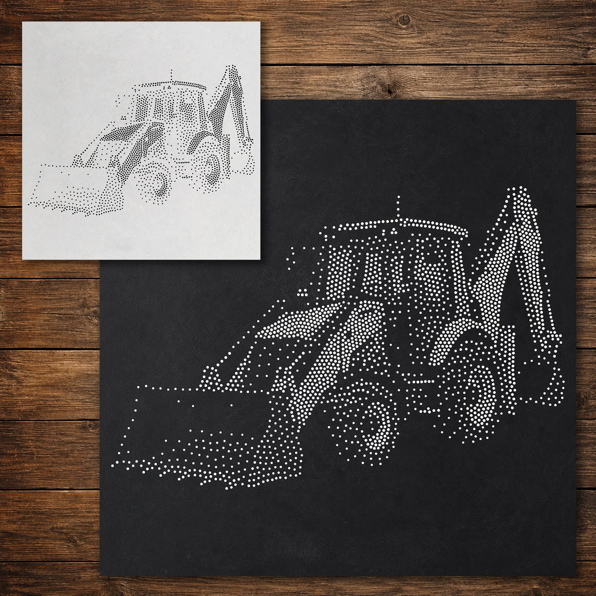 Backhoe Loader reusable Mylar stencil
