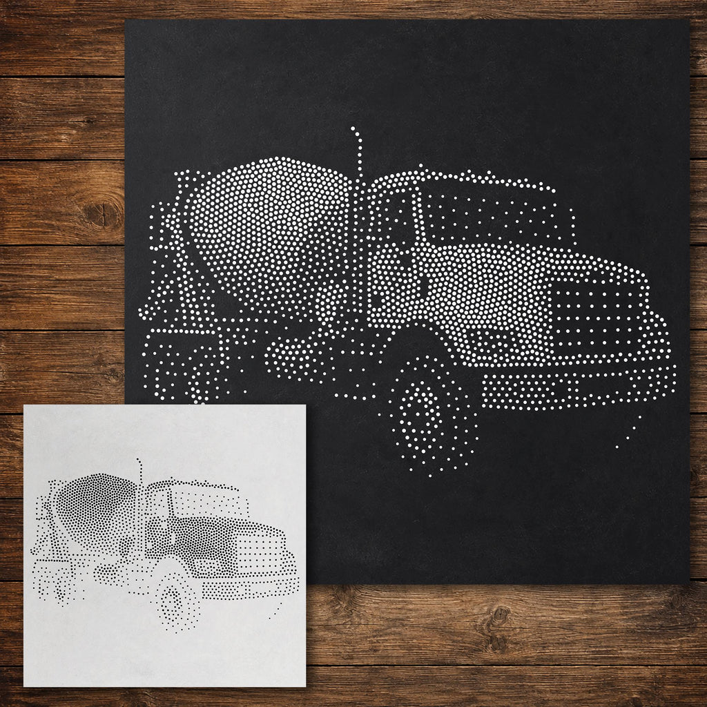 Cement Mixer Truck reusable Mylar stencil