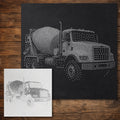 Cement Mixer Truck reusable Mylar stencil