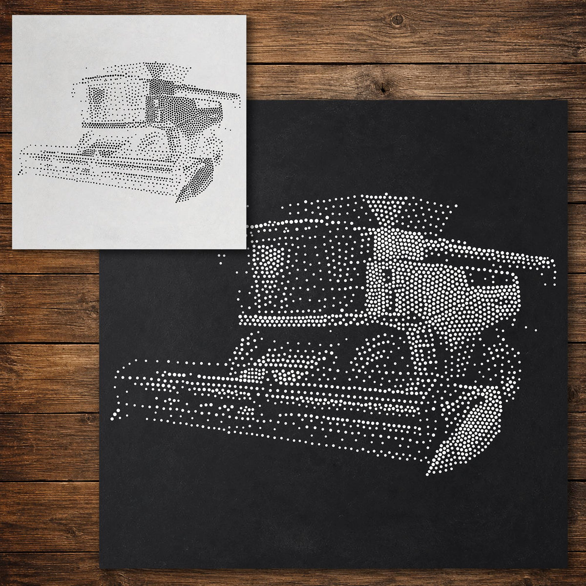 Combine Harvester reusable Mylar stencil