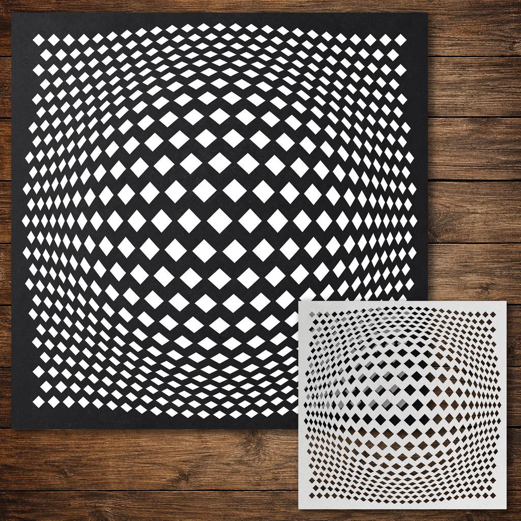 Geometric Grid #5 reusable Mylar stencil