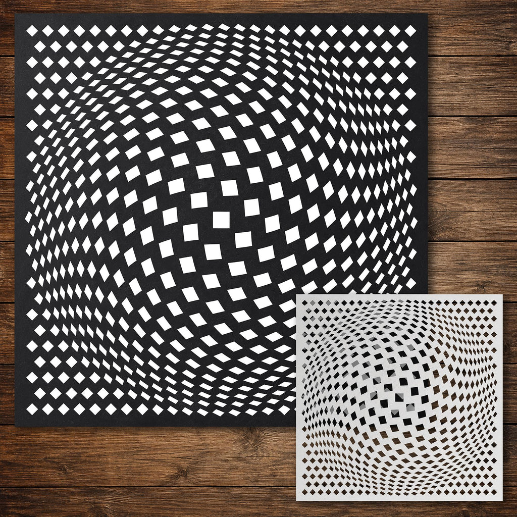 Geometric Grid #9 reusable Mylar stencil