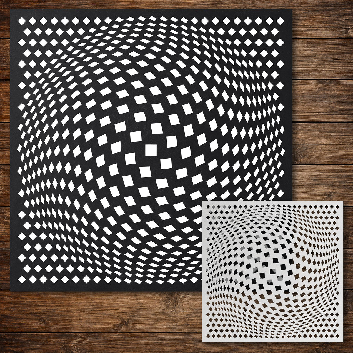 Geometric Grid #9 reusable Mylar stencil
