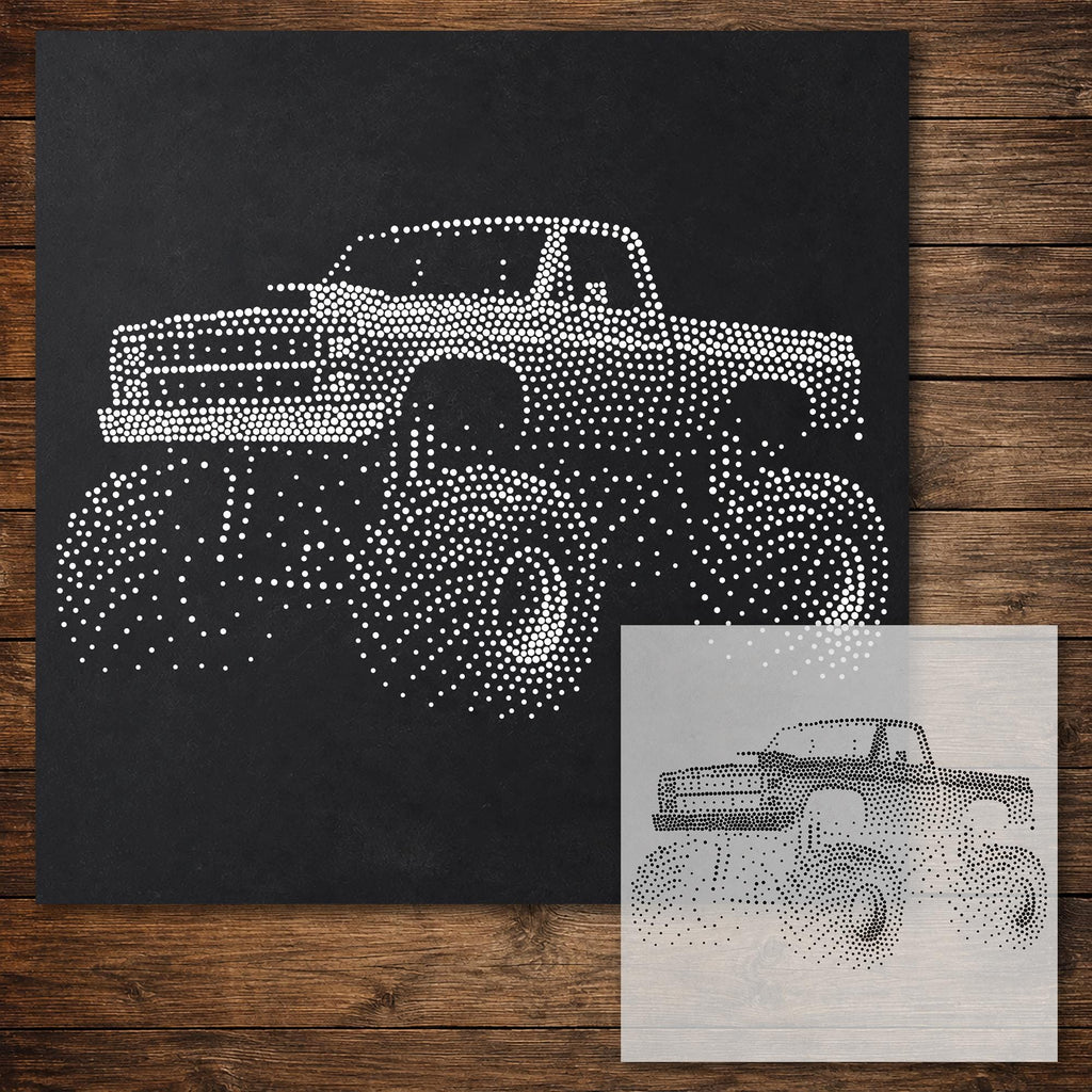 Monster Truck reusable Mylar stencil