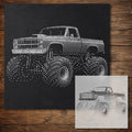 Monster Truck reusable Mylar stencil