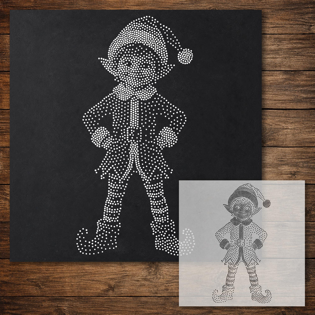 Christmas Elf reusable Mylar stencil