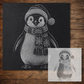 Christmas Penguin reusable Mylar stencil