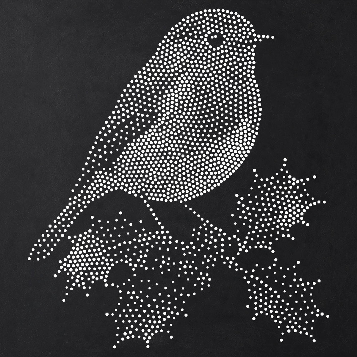 Christmas Robin with Holly reusable Mylar stencil