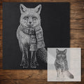 Christmas Fox reusable Mylar stencil