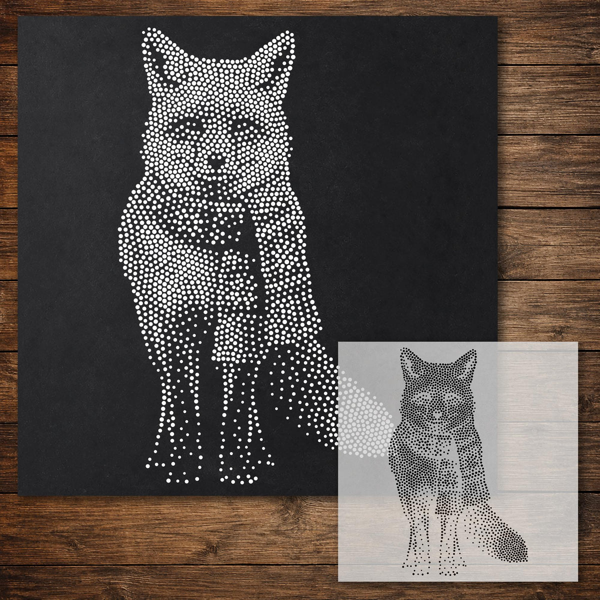 Christmas Fox reusable Mylar stencil