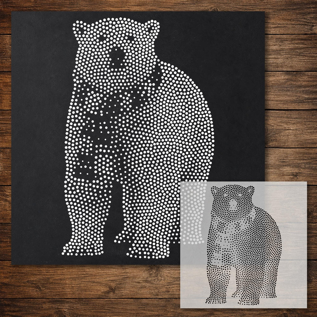 Christmas Polar Bear reusable Mylar stencil