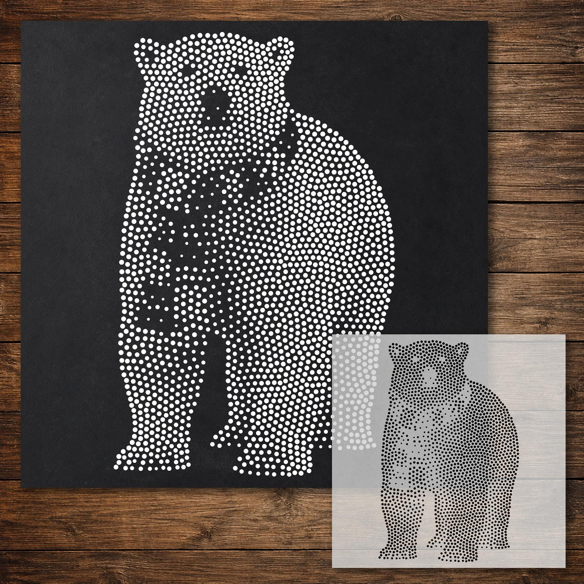 Christmas Polar Bear reusable Mylar stencil