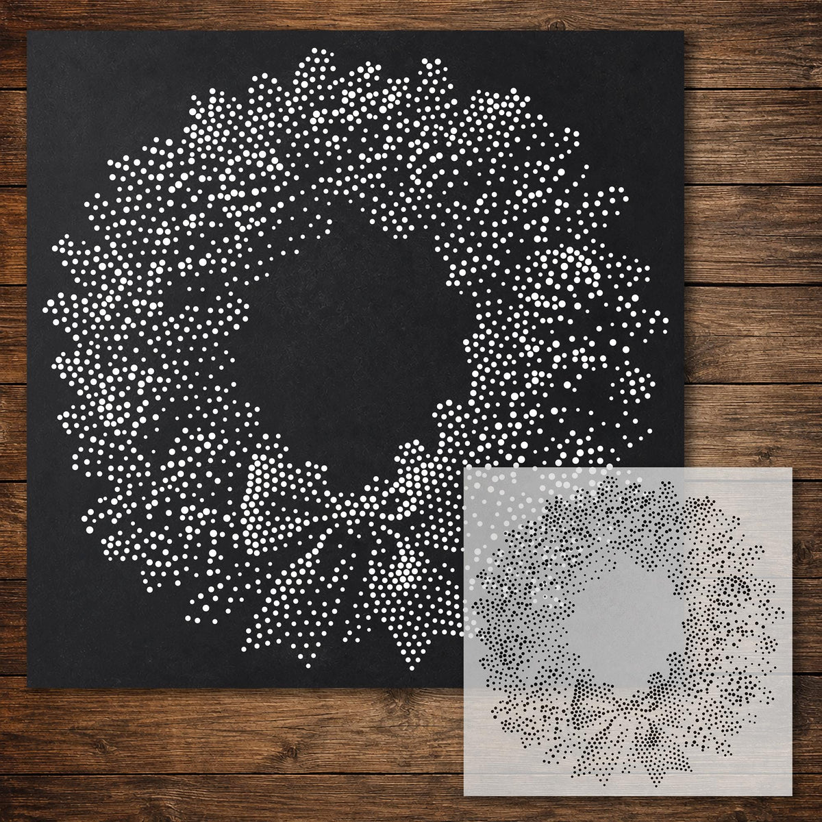Christmas Wreath reusable Mylar stencil