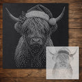 Christmas Highland Cow reusable Mylar stencil
