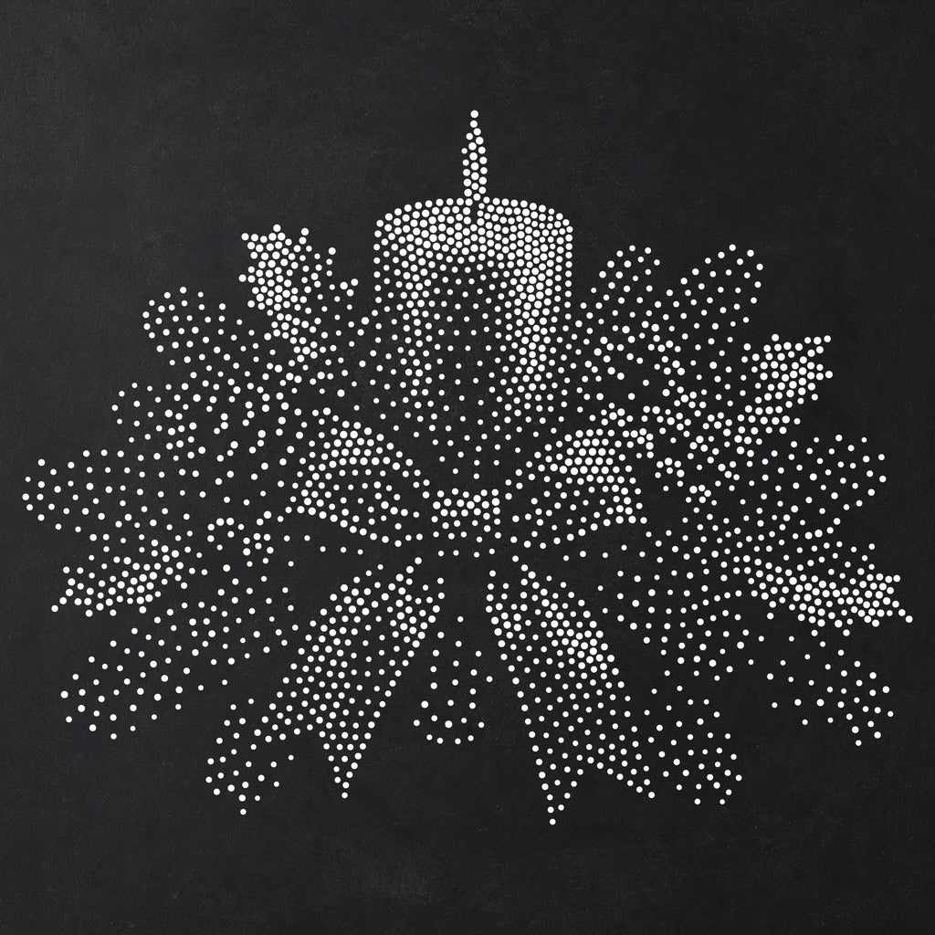 Candlelit Christmas Centrepiece reusable Mylar stencil