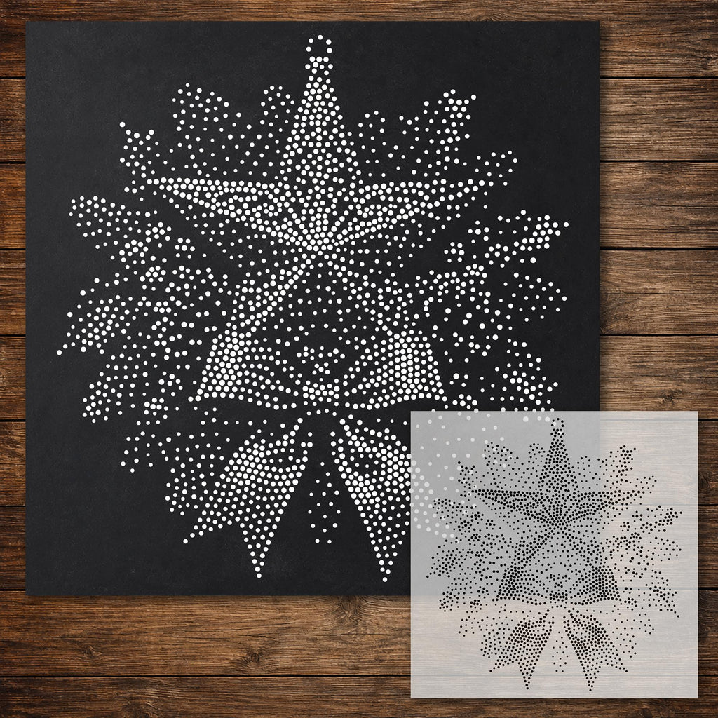 Christmas Star Wreath reusable Mylar stencil