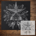 Christmas Star Wreath reusable Mylar stencil