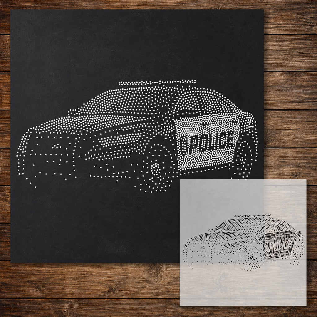 Police Car reusable Mylar stencil