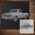 Classic Pickup Truck reusable Mylar stencil