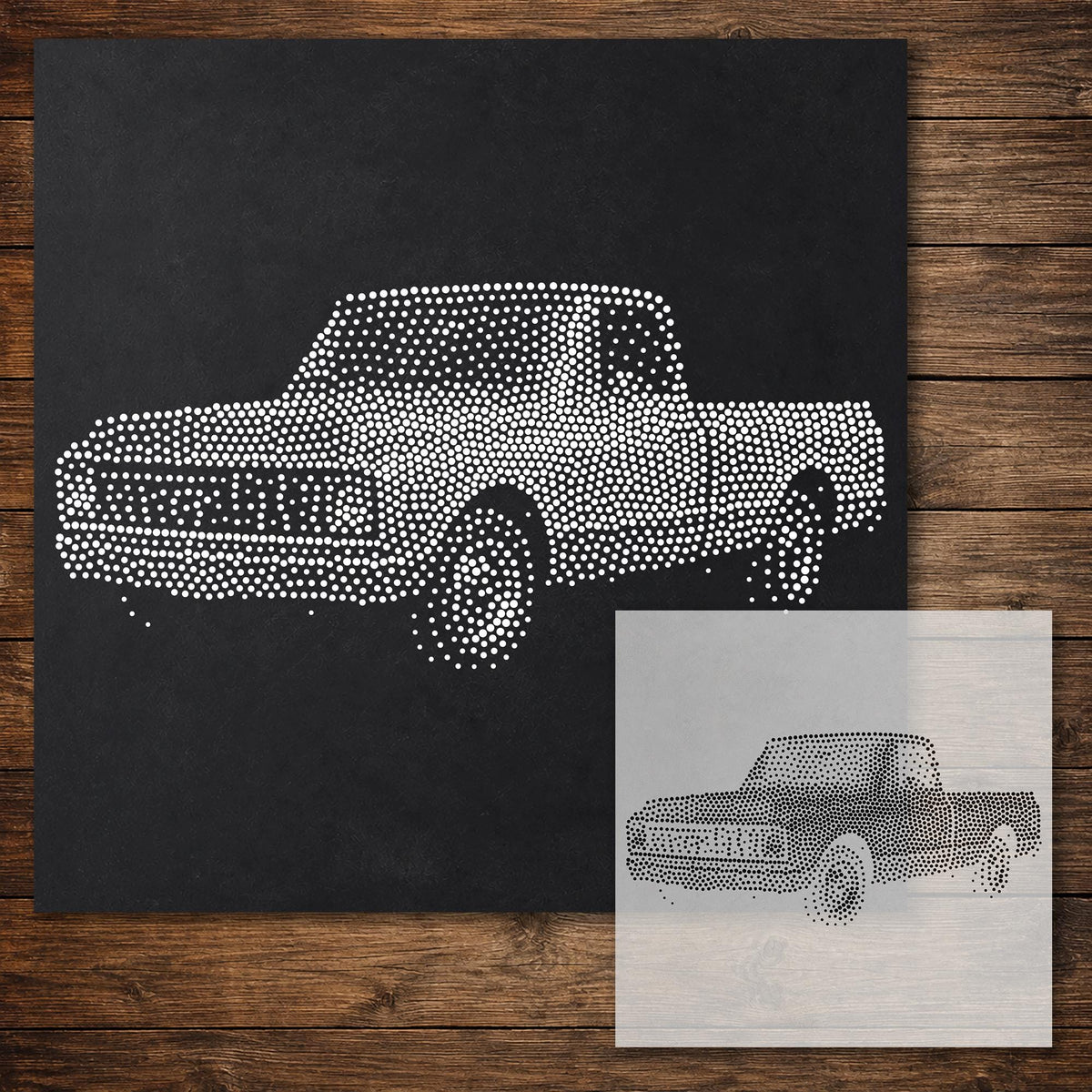 Classic Pickup Truck reusable Mylar stencil