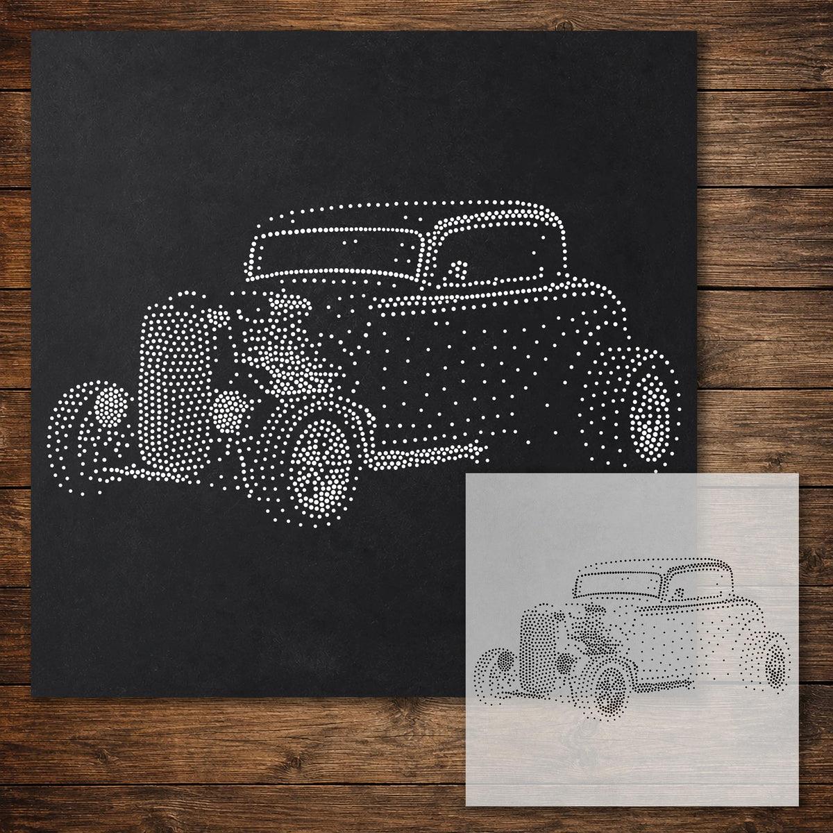 Hot Rod Car reusable Mylar stencil