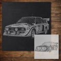 Rally Car reusable Mylar stencil