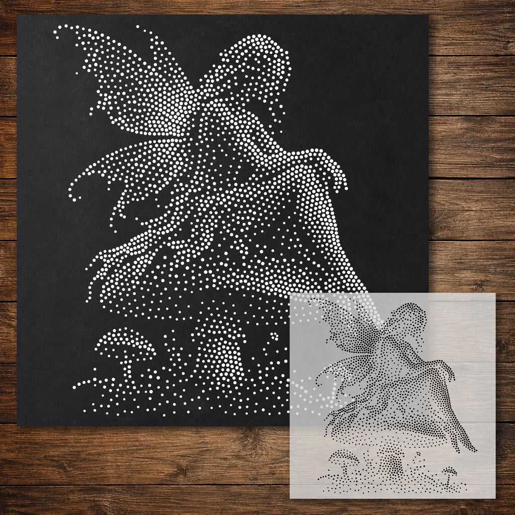 Fairy on Mushroom reusable Mylar stencil