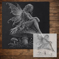 Fairy on Mushroom reusable Mylar stencil
