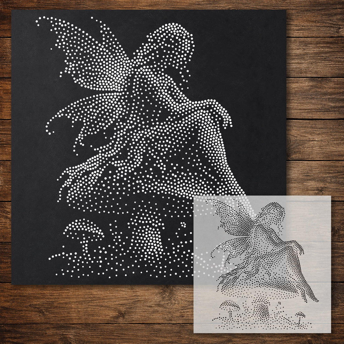 Fairy on Mushroom reusable Mylar stencil