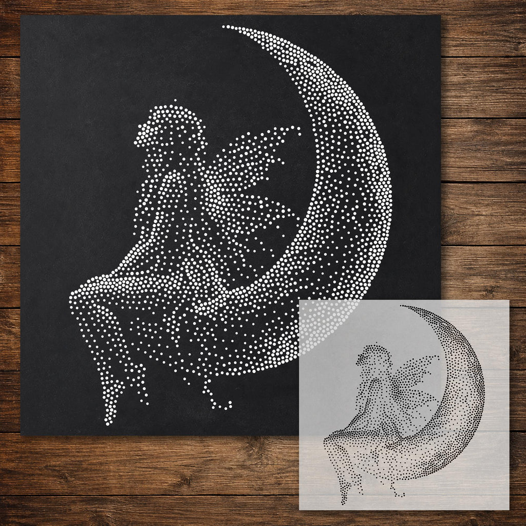 Fairy on Moon reusable Mylar stencil