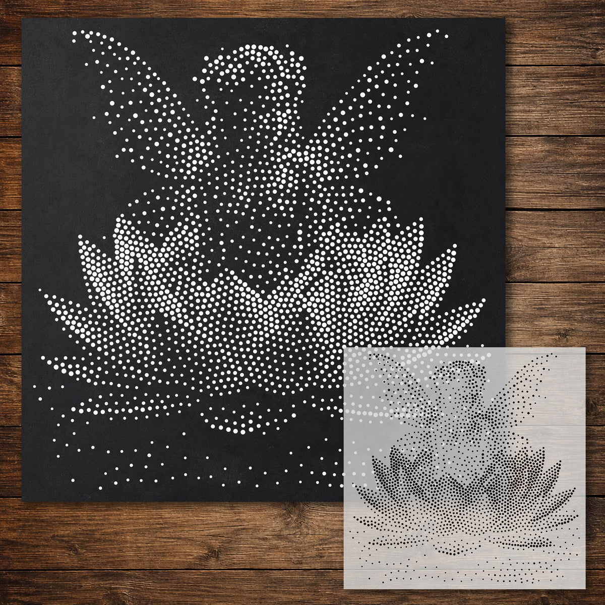 Fairy in Lotus Flower reusable Mylar stencil