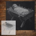 Baby Jesus in Manger reusable Mylar stencil