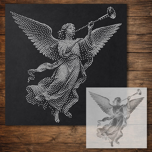Angel with Trumpet reusable Mylar stencil
