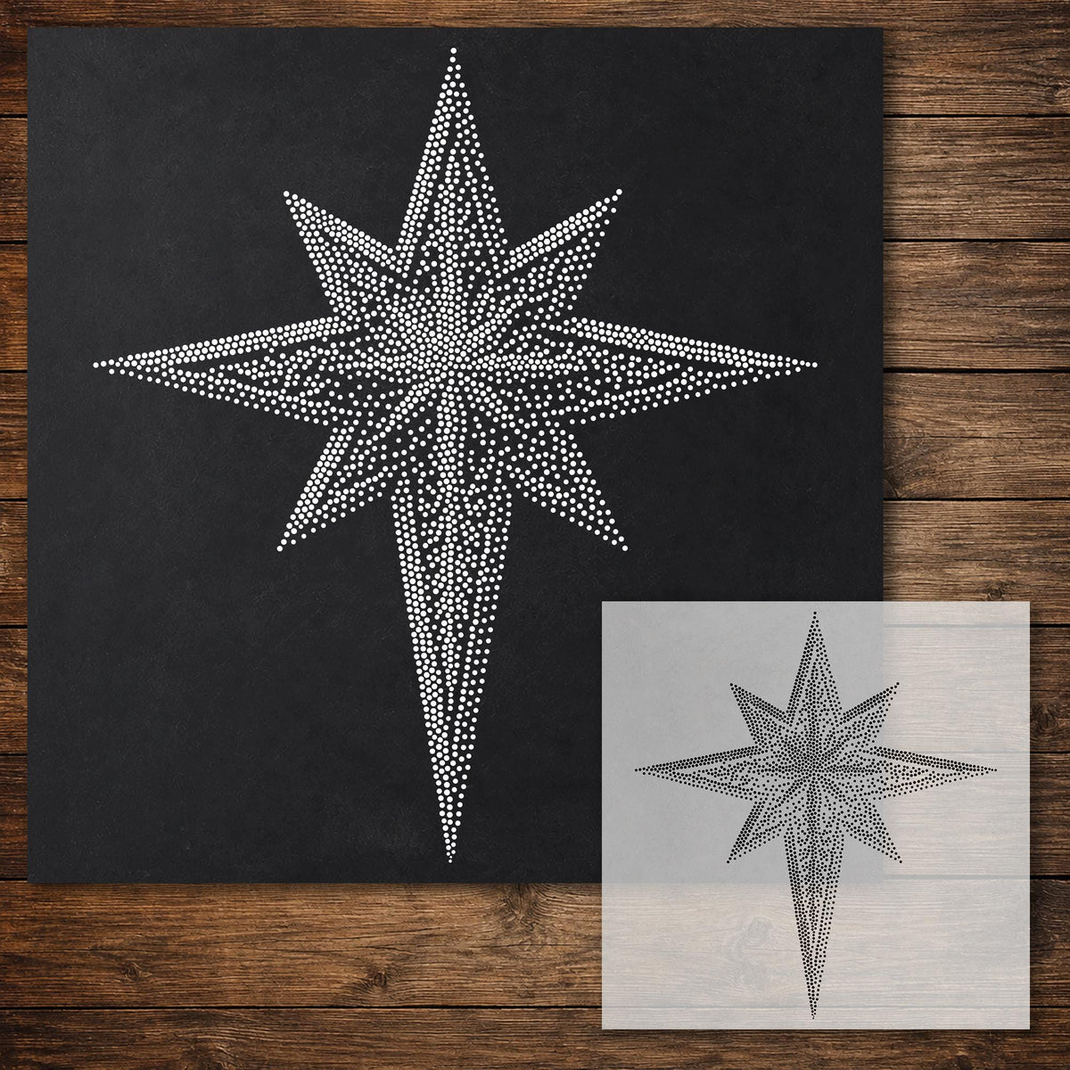 Nativity Star reusable Mylar stencil