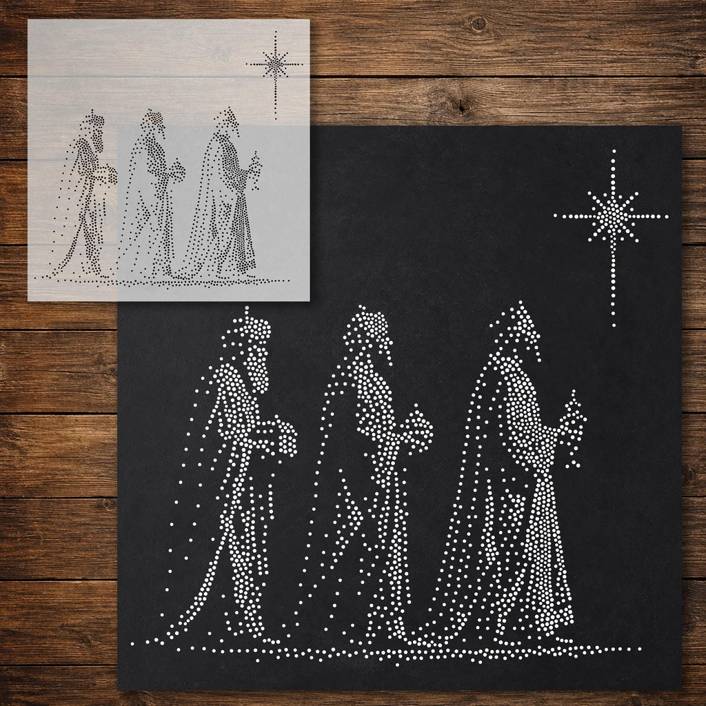 Wise Men Following Star reusable Mylar stencil