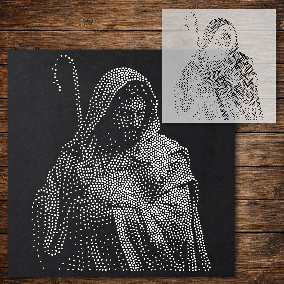 Good Shepherd and Lamb reusable Mylar stencil