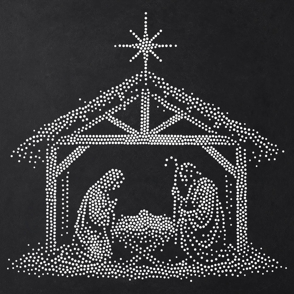Nativity under Star reusable Mylar stencil