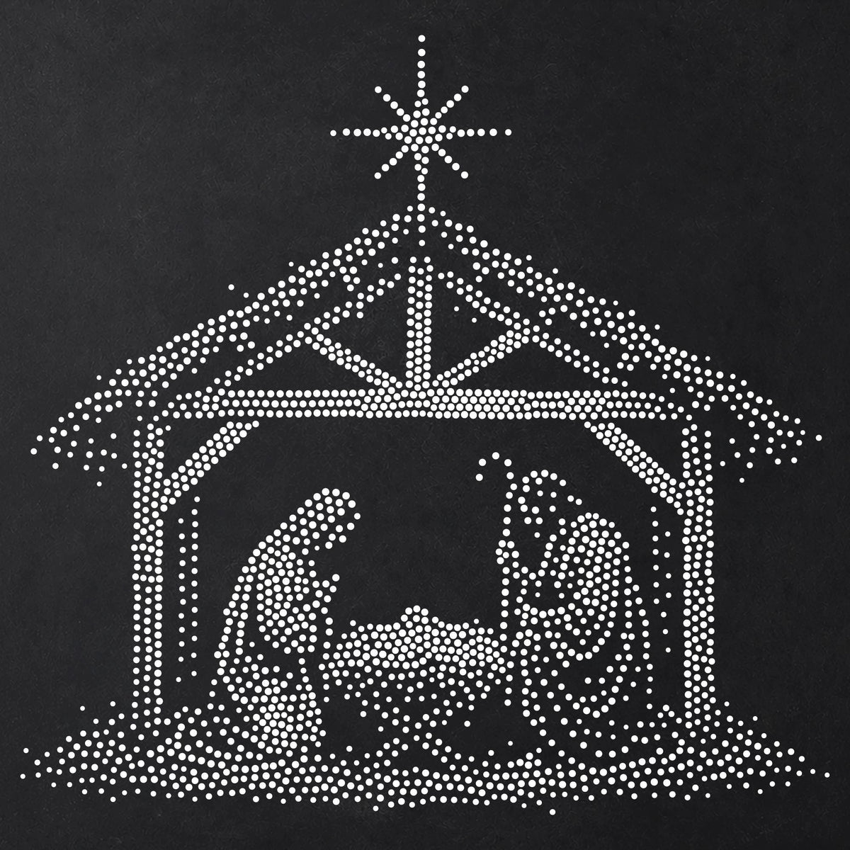 Nativity under Star reusable Mylar stencil