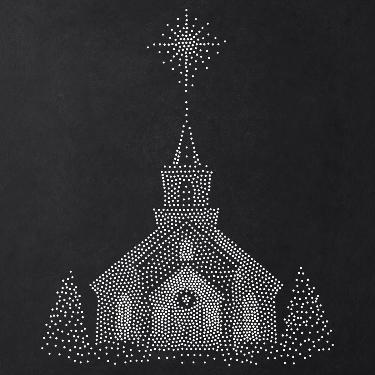 Christmas Church under Star reusable Mylar stencil