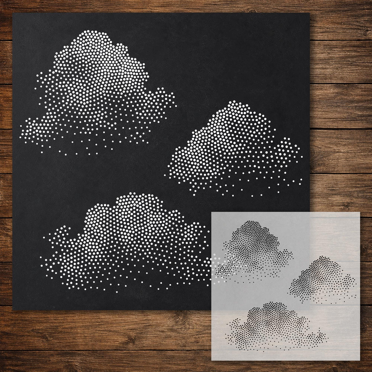 Clouds reusable Mylar stencil