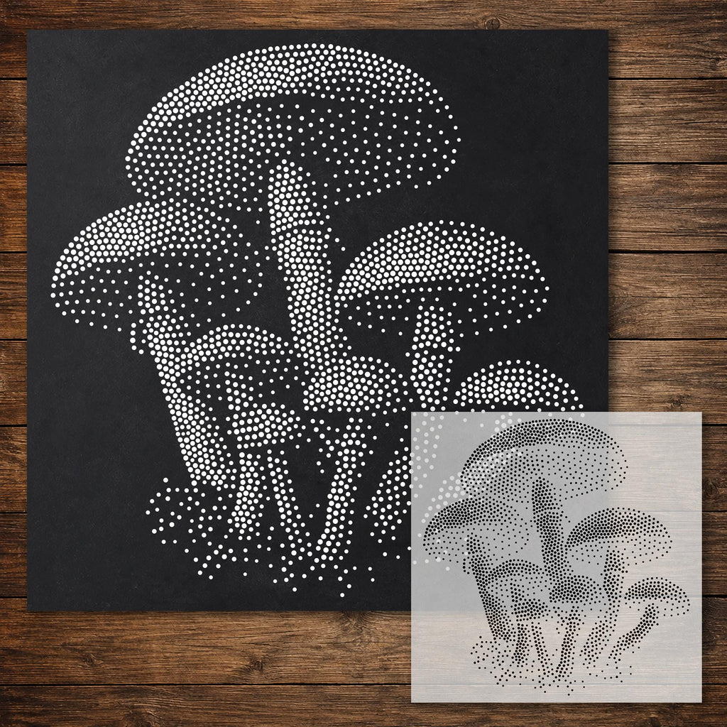 Mushroom Cluster reusable Mylar stencil