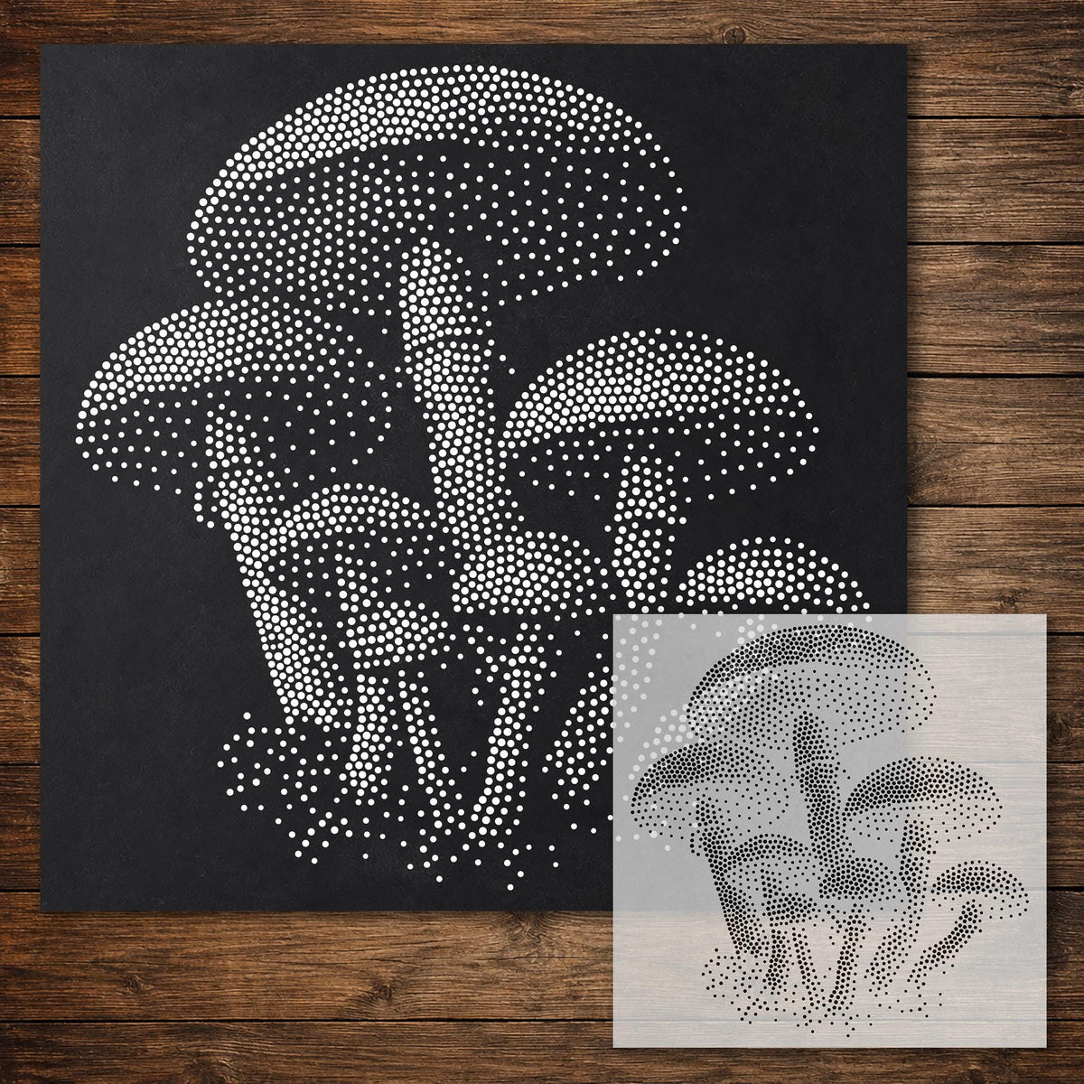 Mushroom Cluster reusable Mylar stencil