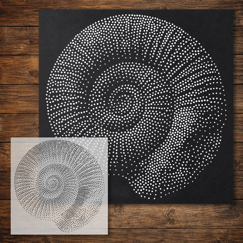 Ammonite Fossil reusable Mylar stencil