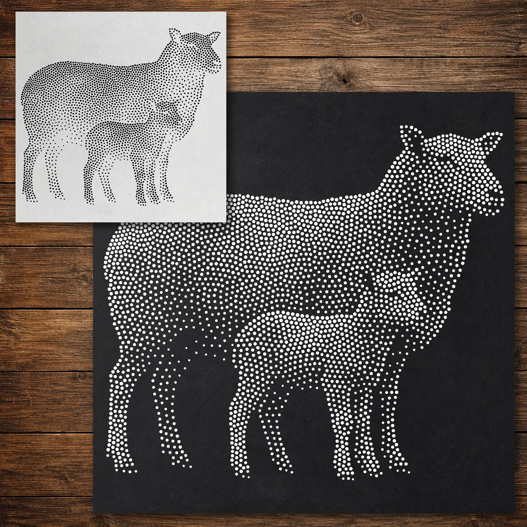 Ewe with Lamb reusable Mylar stencil