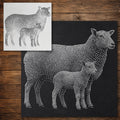 Ewe with Lamb reusable Mylar stencil