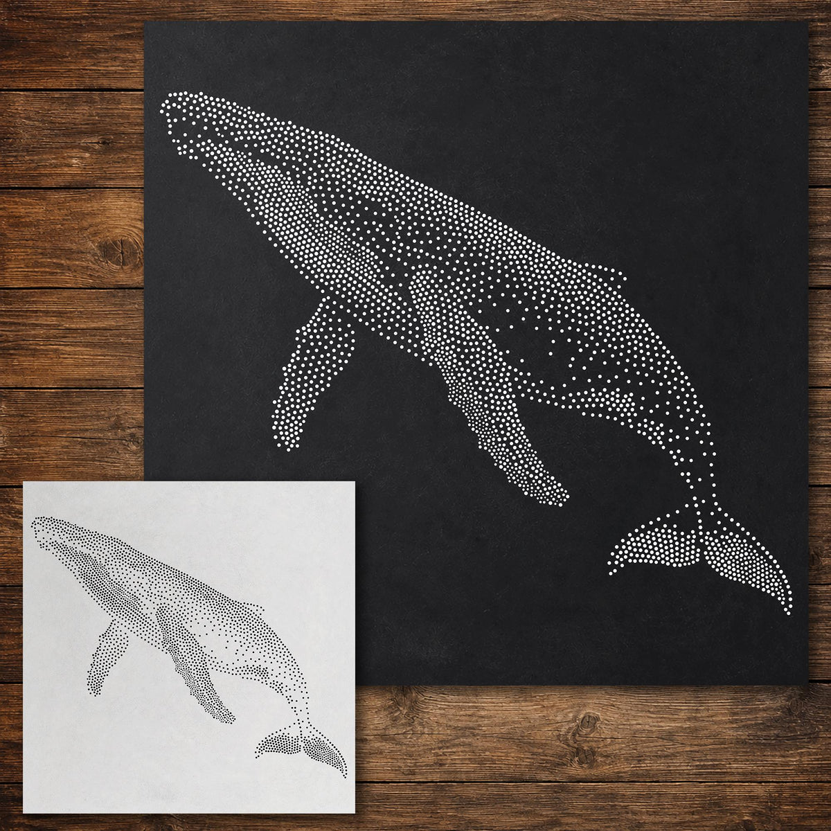 Humpback Whale reusable Mylar stencil