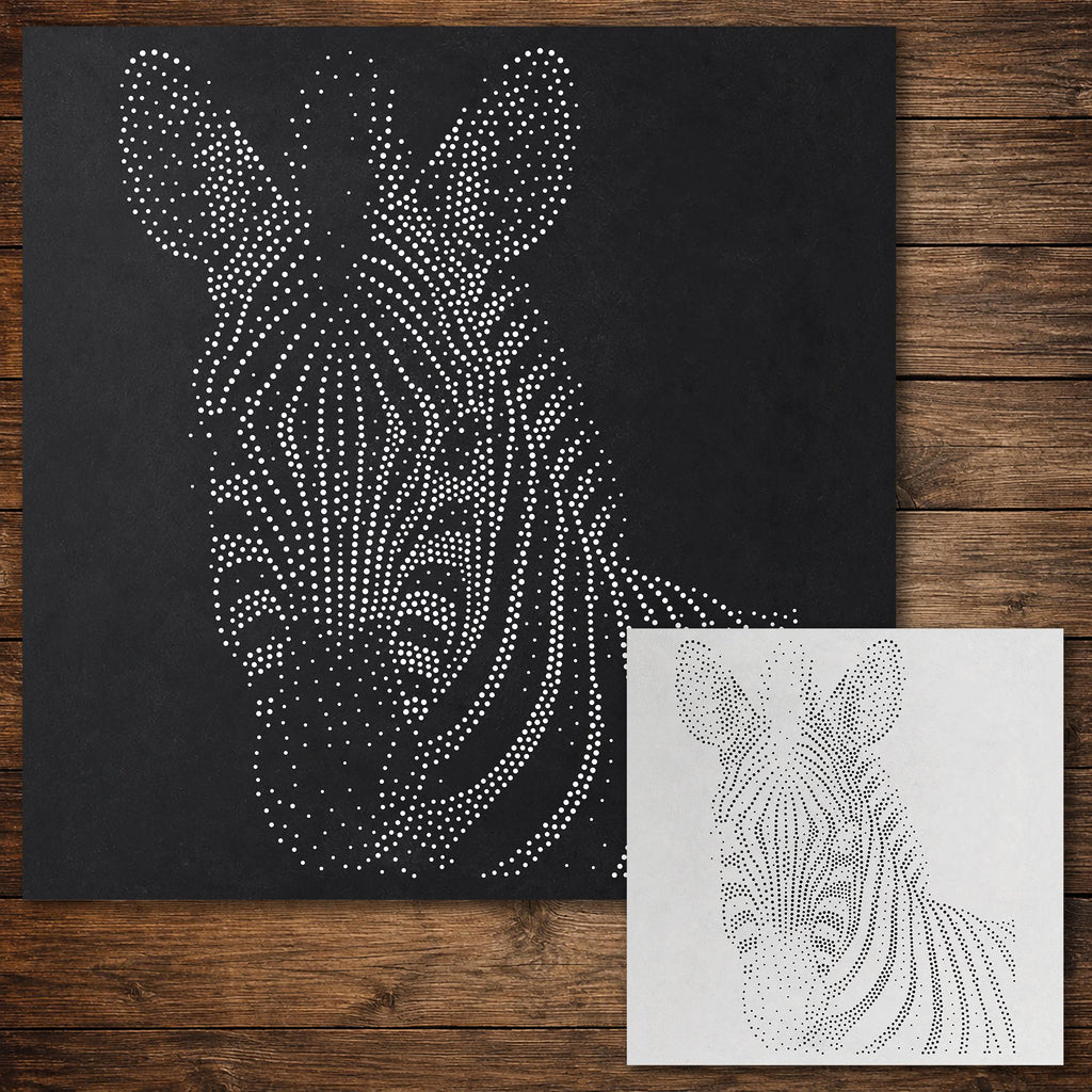 Zebra Portrait reusable Mylar stencil