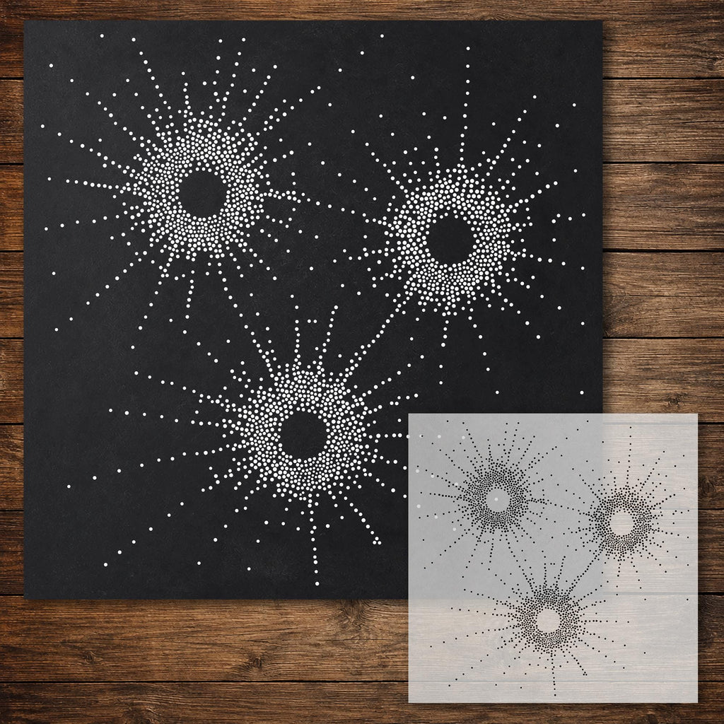 Bullet Holes in Glass reusable Mylar stencil