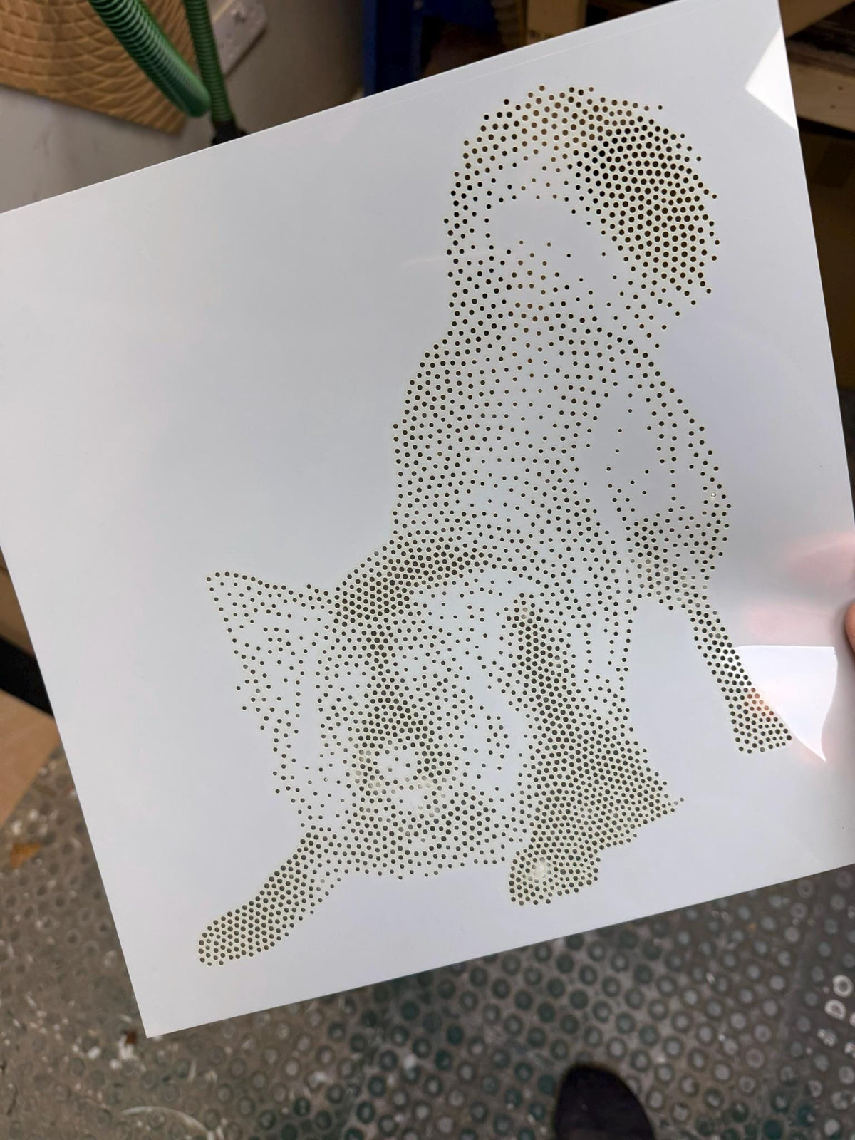Border Collie Dog Playing reusable Mylar stencil